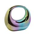 Gradient Rainbow Moon Ring Top Handle Crossbody Bag with Chain Fittings for Cocktail Party
