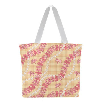 Plumeria Print Tote Bag with Inner Binding, Wide Strap Waterproof Daily Beach Bag