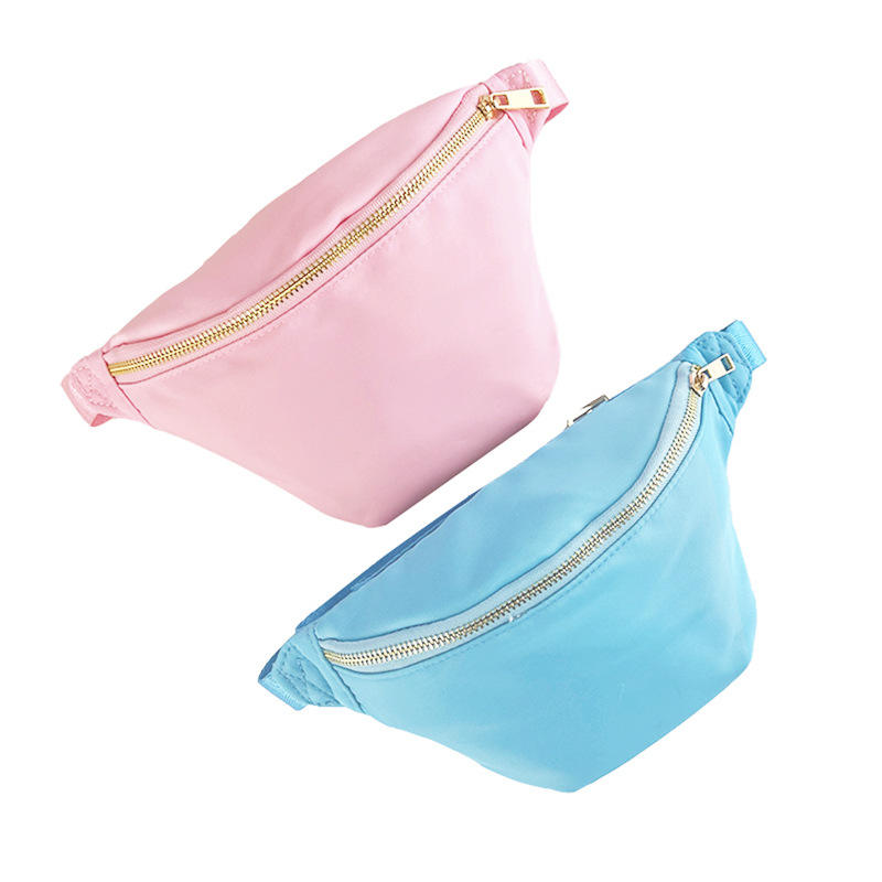 Curved Fanny Crossbody Bag, Leather Zipper Tab Adjustable Belt Waist Pack for Unisex Daily Sports