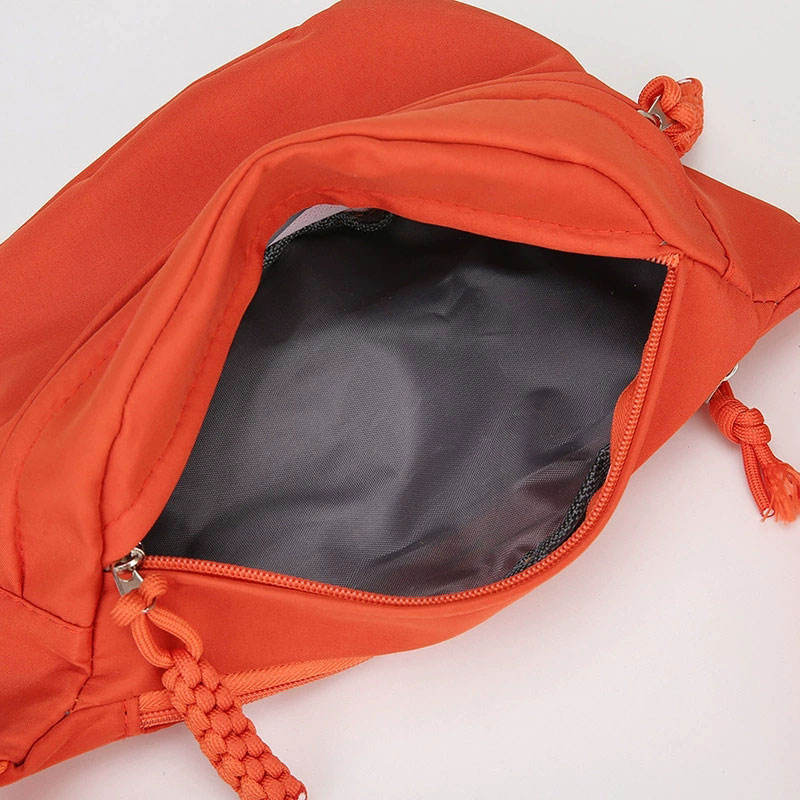 Orange Barrel Chest Fanny Bag, Braided Cord Pulls Adjustable Crossbody Strap